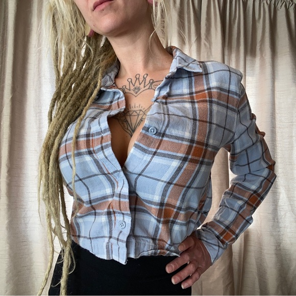 Vans plaid cropped button down shirt - Picture 2 of 4